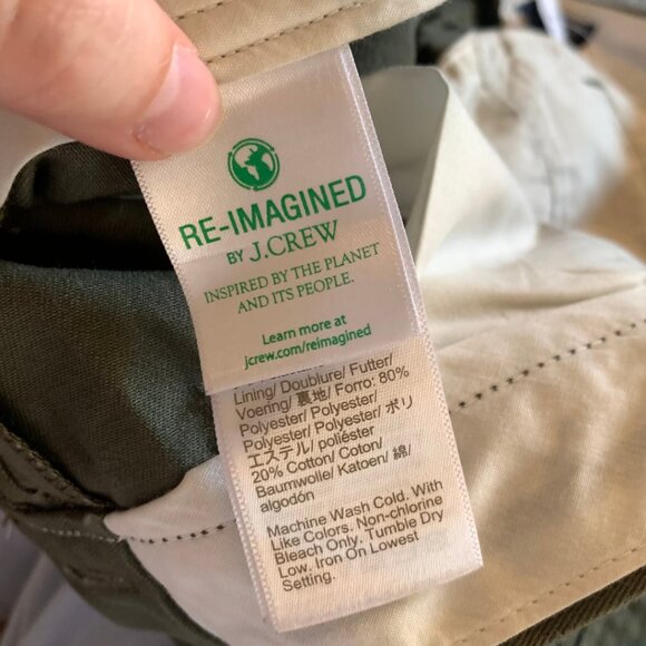 NWT J. CREW FACTORY OLIVE GREEN SLIM-FIT FLEX PANTS - SIZE 34 x 30 - Picture 14 of 15